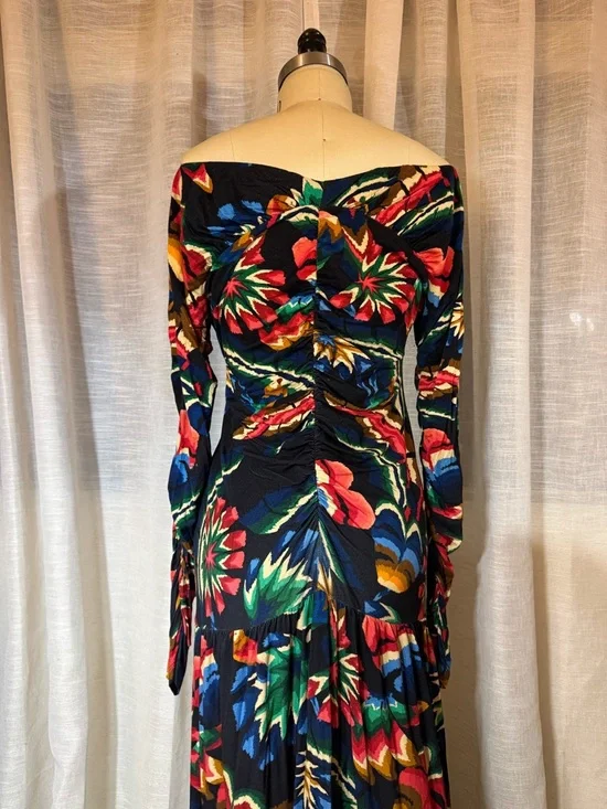 FARM Rio Navy & Multicolor Tropical Forest Print with Ruching - Picture 5 of 7